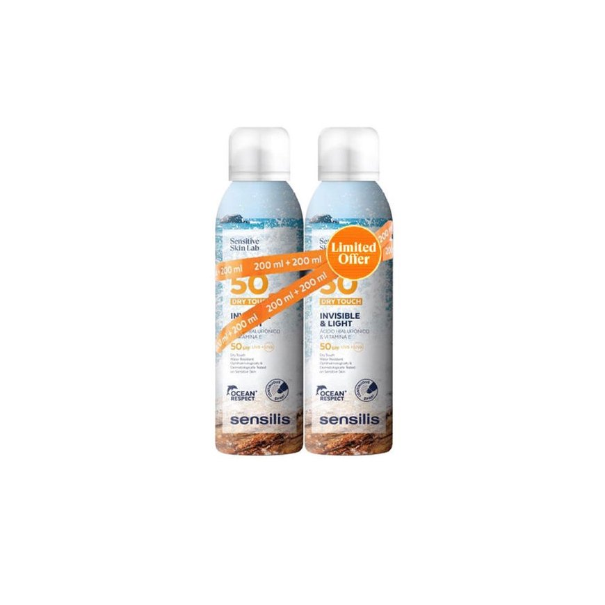 Sensilis INVISIBLE & LIGHT body spray SPF50+ pack 2 x 200 ml