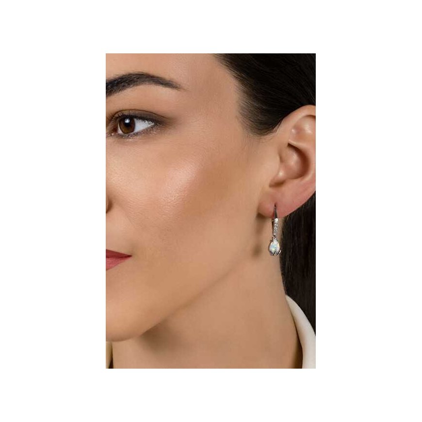 Brilio Silver Charming silver earrings with opals EA929W – 4