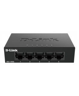 D-Link DGS-105GL/E сетевой коммутатор Неуправляемый Gigabit Ethernet (10/100/1000) Черный