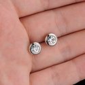 Troli Small bronze earrings with clear crystal