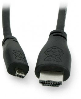 Raspberry MicroHDMI - HDMI kabelis 1m Juodas