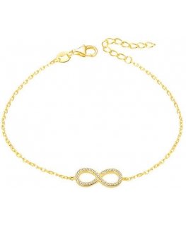 Beneto Gold-plated silver bracelet with crystals AGB483 / 20-GOLD