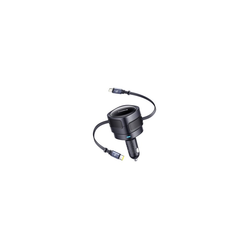 Baseus Enjoyment Max car charger with USB-C+Lightning cables 60W Black – 2
