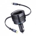 „Baseus Enjoyment Max“ automobilinis įkroviklis su USB-C + „Lightning“ laidais, 60 W, juodas „Baseus Enjoyment Max“ automobilinis įkroviklis su USB-C + „Lightning“ laidais, 60 W, juodas