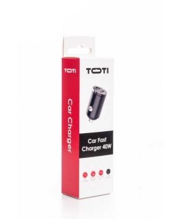SEEK TOTI 40W Dual Type-C Port Car Fast Charger, Juodas