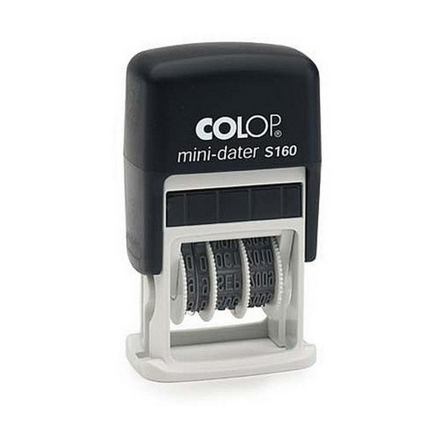 Stamp COLOP Mini Dater S160 D03, black body, with colorless pad