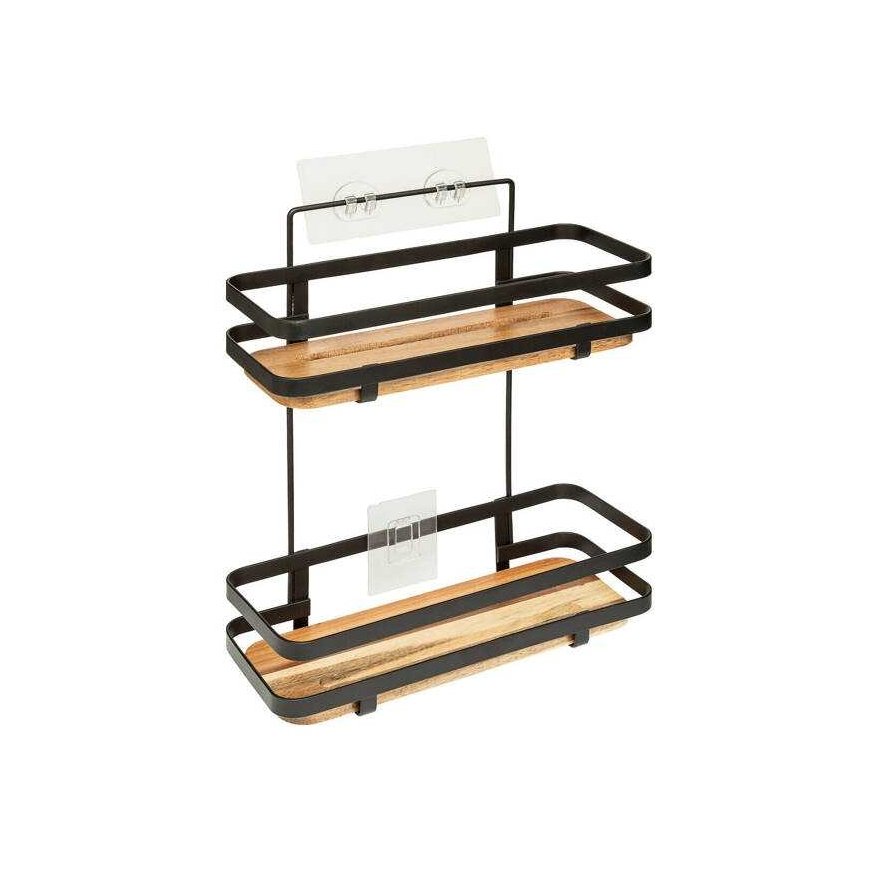 5five Simply Smart BLACKACIA suihkuhylly, ei porausta, 25,5 x 15,5 x 30 cm