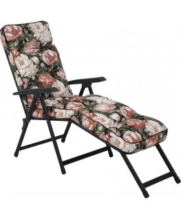 Lena Lounger Juodas Edition A101-23PB PATIO sodo šezlongas su atrama kojoms