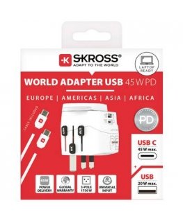 Skross PRO Light USB AC45PD travel adapter
