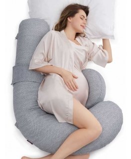 MOMCOZY PREGNANCY PILLOW WITH COOLING FABRIC, F-SHAPED