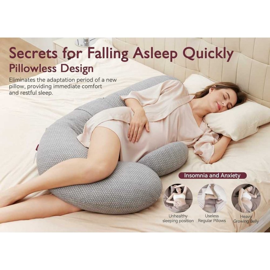 MOMCOZY PREGNANCY PILLOW WITH COOLING FABRIC, F-SHAPED – 3