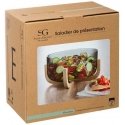 Secret De Gourmet ARHA salad bowl, 24 cm glass, with wooden stand Secret De Gourmet ARHA salad bowl, 24 cm glass, with wooden stand