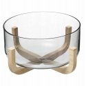 Secret De Gourmet ARHA salotų dubuo, 24 cm stiklas, su mediniu stovu Secret De Gourmet ARHA salotų dubuo, 24 cm stiklas, su mediniu stovu