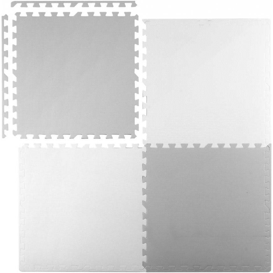 Large foam puzzle mat Ricokids 60x60cm 4 pcs. white and gray