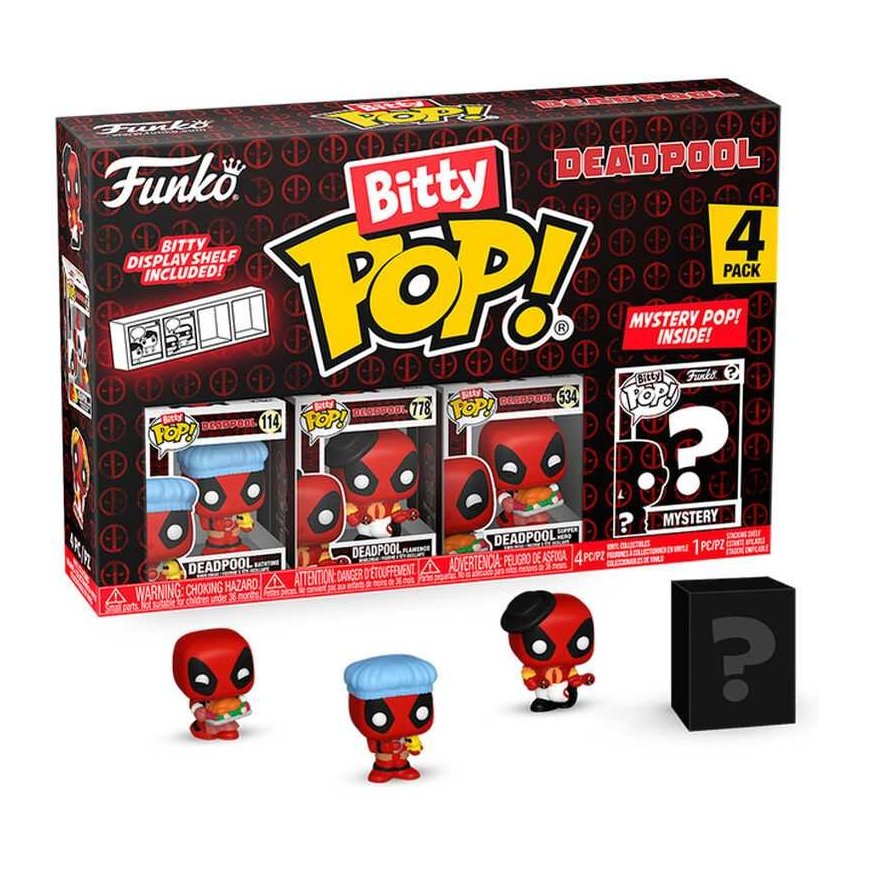 Funko Blister 4 figures Bitty POP Marvel Deadpool Bathtime