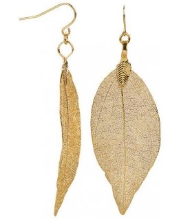 Troli Gold-plated earrings Laurel leaves Laurel