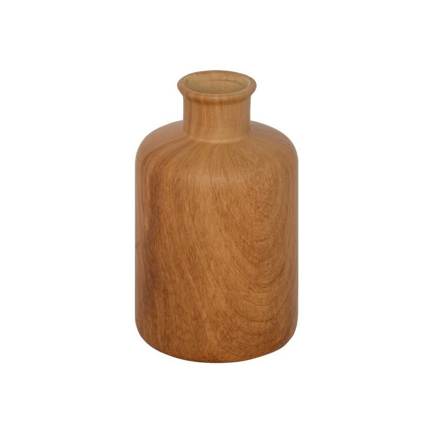 Atmosphera Ceramic vase SAO, wood effect, 17.5 cm