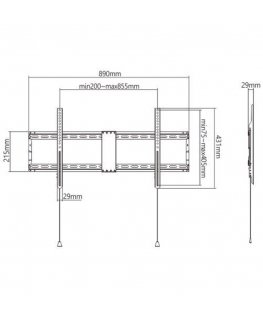 Gembird WM-90F-01 TV-kiinnike 2,29 m (90") musta