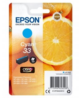Epson Oranges C13T33424012 tindikassett 1 tk Originaal Standard Yield Tsüaan