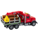 Lean Toys Punainen Puutavarakuljetusauto Lelu Nosturilla 1:14