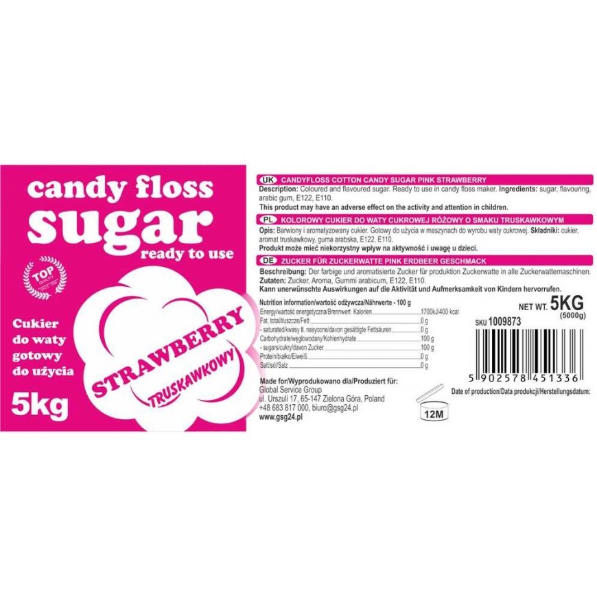 Gsg24 Colorful red cotton candy with strawberry flavor 5kg – 3