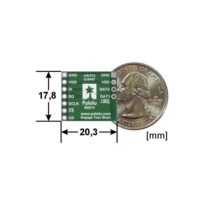 Memory card MicroSD card reader module, Pololu 2597 – 3