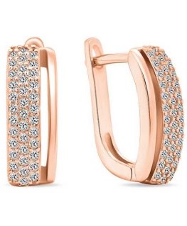 Brilio Silver Brilio Silver Elegant bronze earrings with zircons EA530R