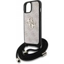 Guess PU 4G Metal Logo Shoulder Strap Case for iPhone 15 Pink Guess PU 4G Metal Logo Shoulder Strap Case for iPhone 15 Pink