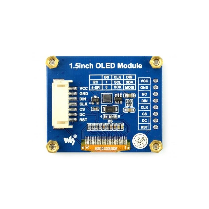 Waveshare 13992 OLED SPI/I2C display 1.5" 128x128px - white – 3