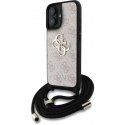 Dėklas „Guess“ PU 4G metalinis logotipo per petį dirželis iPhone 16 telefonui Rožinė Dėklas „Guess“ PU 4G metalinis logotipo per petį dirželis iPhone 16 telefonui Rožinė