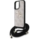Guess PU 4G Metallinen Logo Olkahihnalla varustettu iPhone 16 -kotelo Vaaleanpunainen Guess PU 4G Metallinen Logo Olkahihnalla varustettu iPhone 16 -kotelo Vaaleanpunainen