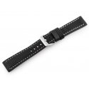 Pacific W48 leather watch strap - PREMIUM - juodas/baltas - 22mm Pacific W48 leather watch strap - PREMIUM - juodas/baltas - 22mm