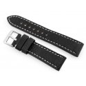 Pacific W48 leather watch strap - PREMIUM - black/white - 22mm Pacific W48 leather watch strap - PREMIUM - black/white - 22mm