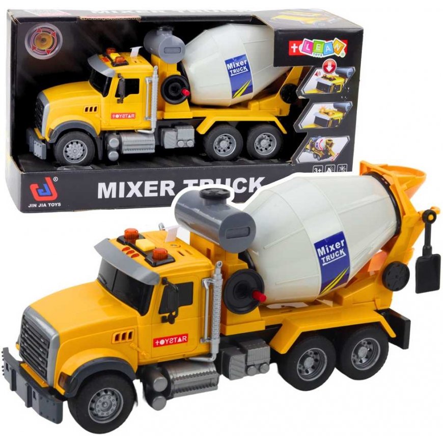 Lean Toys Toy Concrete Mixer with Lights and Sounds