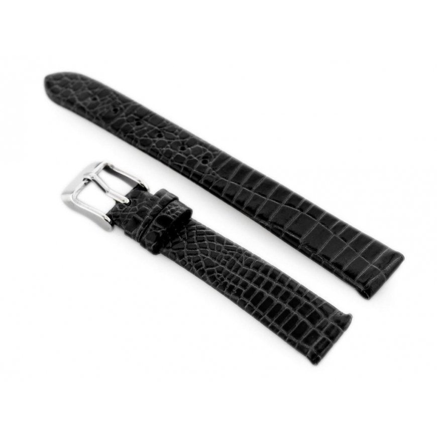 Pacific W57 leather watch strap - black - 12mm – 2