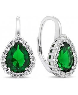 Brilio Silver Timeless silver earrings with zircons EA425WG