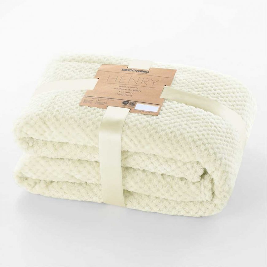 DecoKing Blanket HENRY cream embossed jacquard