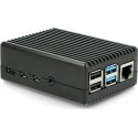 Alkuperäinen kotelo Raspberry Pi 4B:lle - aukoilla - alumiini - musta Alkuperäinen kotelo Raspberry Pi 4B:lle - aukoilla - alumiini - musta