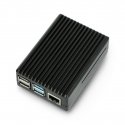 Alkuperäinen kotelo Raspberry Pi 4B:lle - aukoilla - alumiini - musta Alkuperäinen kotelo Raspberry Pi 4B:lle - aukoilla - alumiini - musta