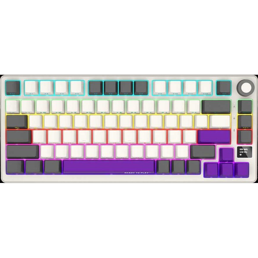 LORGAR KBP7075W, Wireless 75% Mechanical Gaming Keyboard Pro, brownish yellow, EN layout