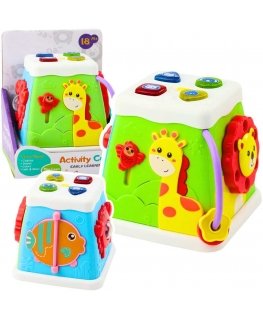 Lean Toys Educational Cube Multifunctional Interactive Light Sound