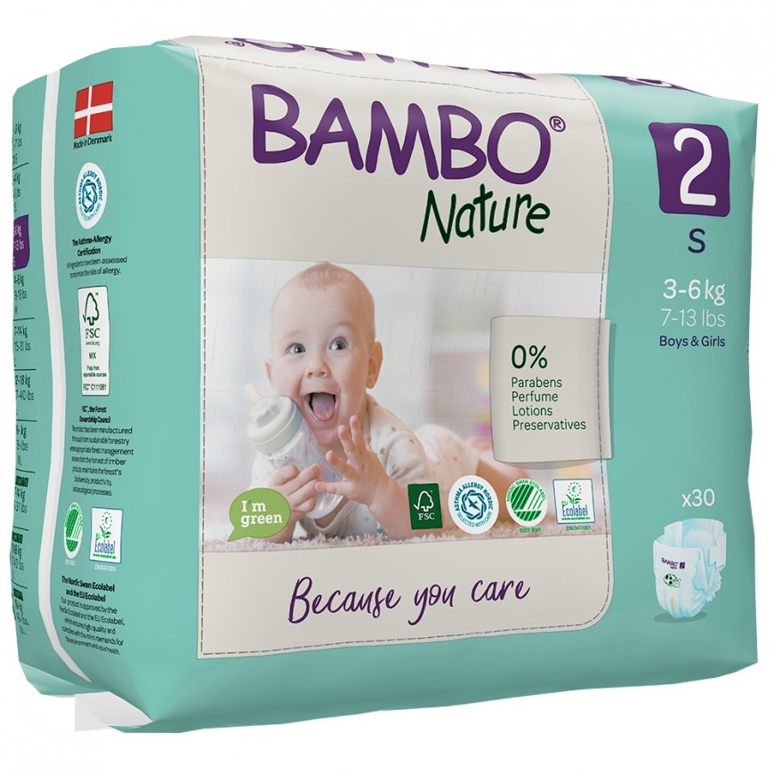 Bambo Nature 1000019252 одноразовый подгузник Мальчик / Девочка 2 30 шт – 2
