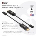 CLUB3D CAC-1333 videokaabliadapter 0,22 m HDMI tüüp A (Standard) USB tüüp-C Must