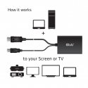 CLUB3D cac-1010 Displayport/usb DVI-I Daul link Juoda, Balta CLUB3D cac-1010 Displayport/usb DVI-I Daul link Juoda, Balta