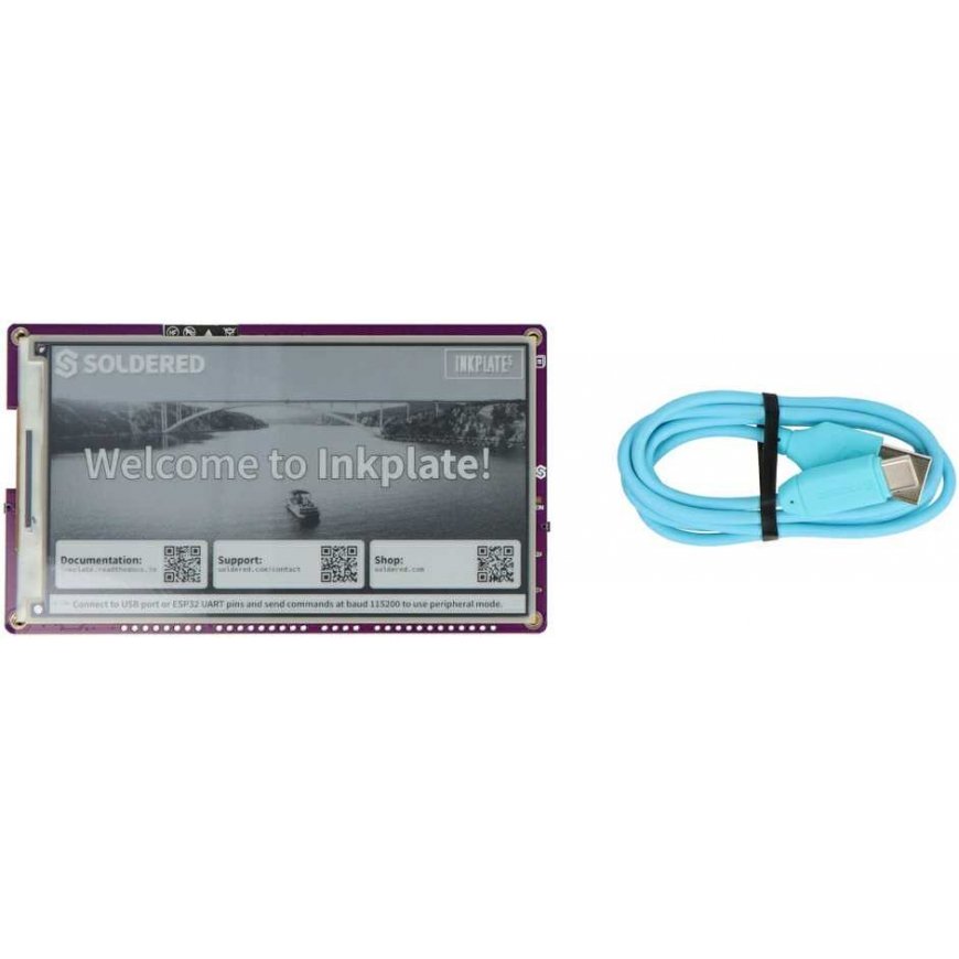 Soldered 5 Inkjet Plate – 5.2 inch 960 x 540 pixel e-paper display – ESP32 – Arduino compatible – Soldered 333255 – 3