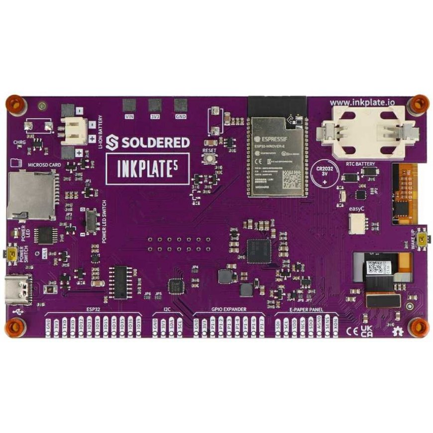 Soldered 5 Inkjet Plate – 5.2 inch 960 x 540 pixel e-paper display – ESP32 – Arduino compatible – Soldered 333255 – 4