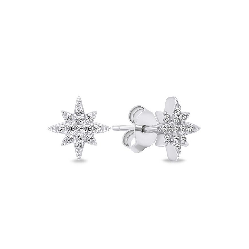 Brilio Silver Brilio Silver Silver earrings with zircons Stars EA623W