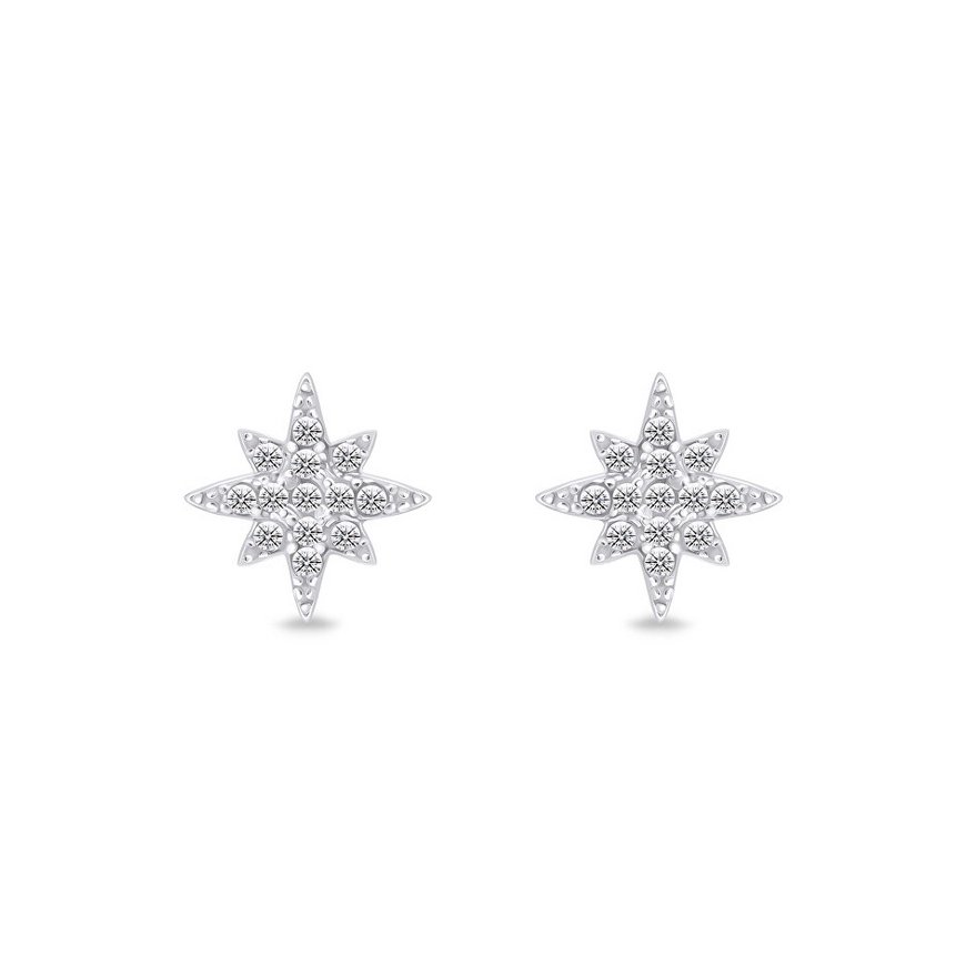 Brilio Silver Brilio Silver Silver earrings with zircons Stars EA623W – 2