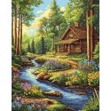Beldizart Diamond Painting with Frame "Forest Stream" 40x50 cm DP422 Beldizart Diamond Painting with Frame "Forest Stream" 40x50 cm DP422