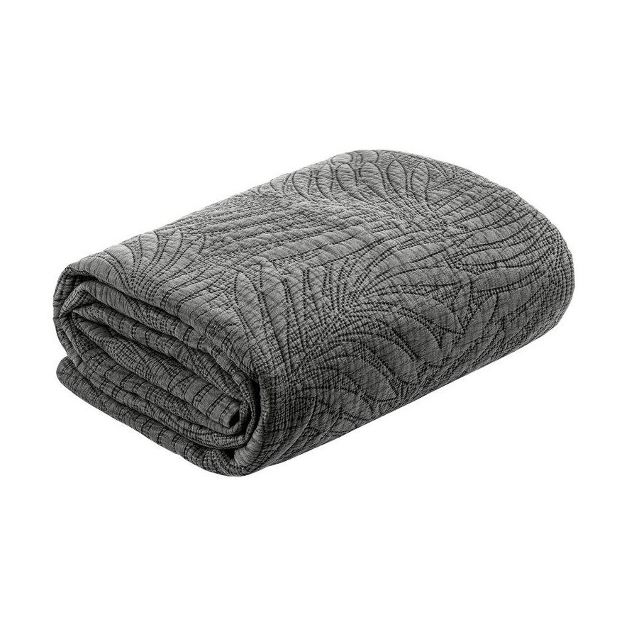 Eurofirany Premium STONE/1 Stonewashed fabric bedspread, hot press quilted, 170X210 cm, color: steel – 3